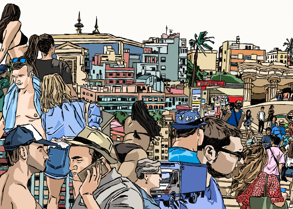 Barcelona illustratie collage - Eigen Werk